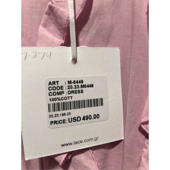 LACE the Label Pink GAIA FRILLS Mini Dress Vacation Size S NWT$490 - Picture 7 of 8